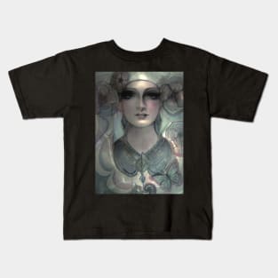 fashion exotic woman metallic designer print drawing Kids T-Shirt